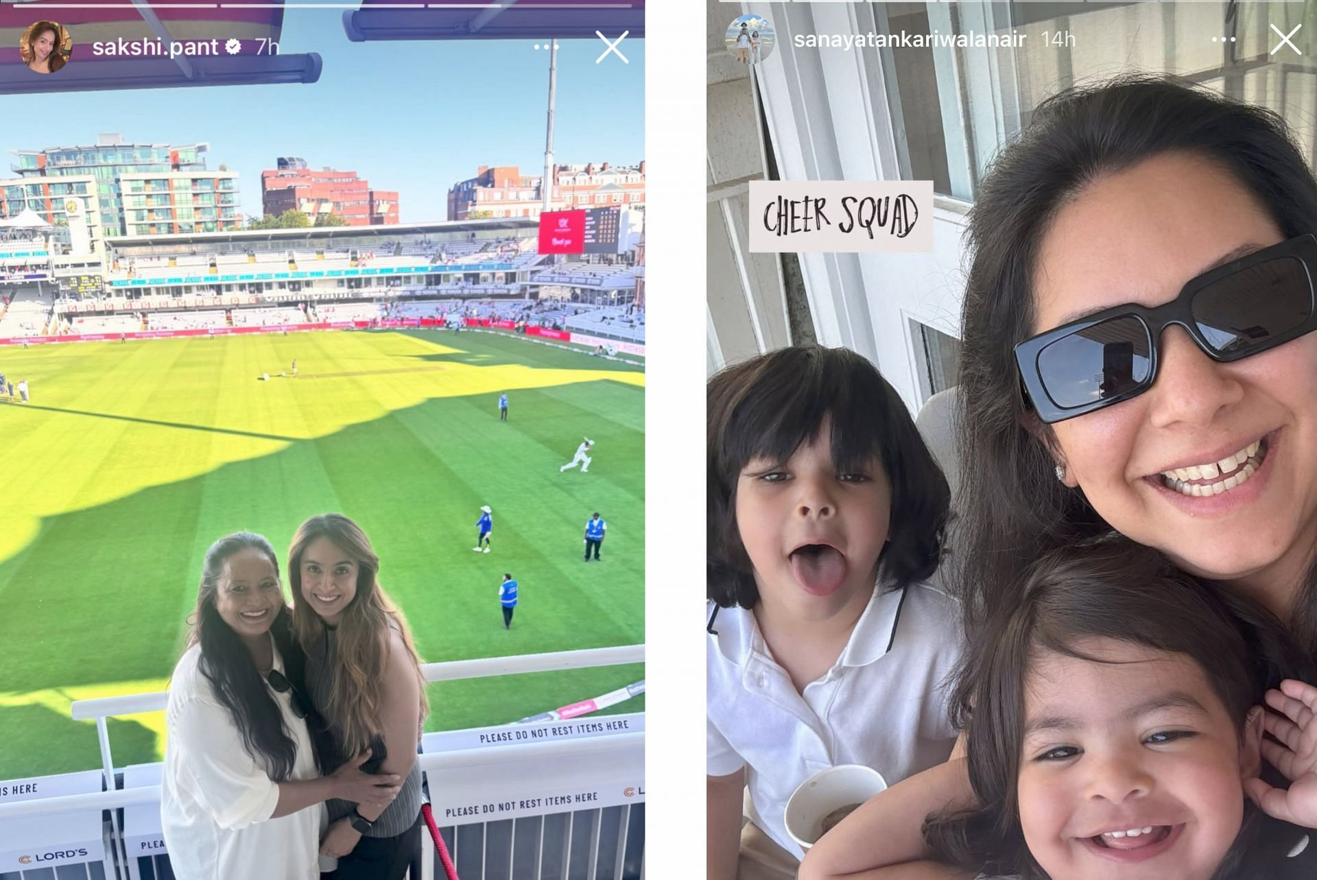 Rishabh Pant and Karun Nair's family at Lord's